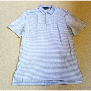 Mens Shirt-POLO GOLF-RALPH LAUREN-periwinkle blue striped pima cotton pique-XL